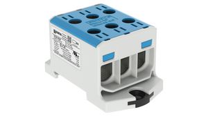 Insulated Universal Connector, Screw, 3 Poles, 1kV, 160A, 1.5 ... 50mm², Blue / Grey