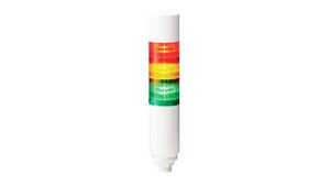 Signal Tower with Buzzer Green / Red / Yellow 385mA 24V LR6 Pole Mount IP67 / IP69K Connector, M12