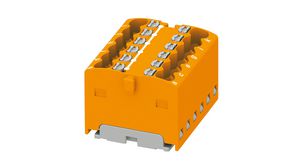 Terminal Block, Push-In, 12 Poles, 450V, 17.5A, 0.14 ... 2.5mm², Orange