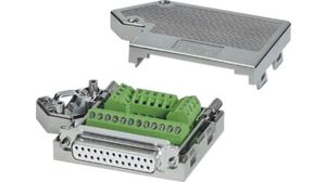 D-Sub Connector Kit, DB-25 Socket, Screw Terminal, ABS