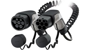 Câble de recharge spiralé pour voiture électrique, Type 2 - Type 2, Mode 3, boîtier B, 26.6kW, 4m