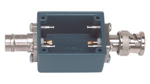 BNC Socket / Plug Miniature Box with Cover 38.1x28.7x22.35mm Die-Cast Aluminium Blue / Clear