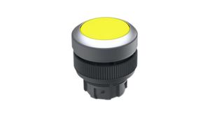 Leuchtdrucktaster-Betätiger mit metallisch-silbernen Frontring Rastend Runde Taste Gelb IP65 RAFIX 22 QR