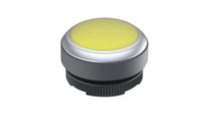 Pushbutton Actuator with Grey Frontring Protective Cap Momentary Function Round Button Yellow IP65 / IP6K9K RAFIX 22 FS+