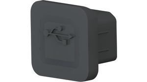 Skyddshölje för USB-B-kontakt, Svart, Paket med 50 delar