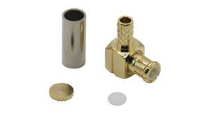 RF Connector, MCX, Brass, Plug, Right Angle, 50Ohm, Cable Mount, Crimp