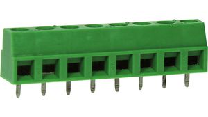 Low Profile Rising Clamp Terminal Block, THT, 5.08mm Pitch, Right Angle, Screw, Clamp, 8 Poles