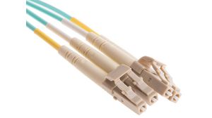 Câble confectionné en fibre optique 50/125 um OM4 Duplex LC - LC 1m