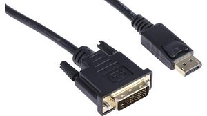 Video Cable, DisplayPort Plug - DVI-D 24 + 1-Pin Male, 1920 x 1080, 3m