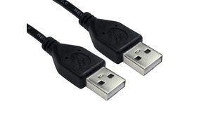 Cable, Wtyk USB A - Wtyk USB A, 500mm, USB 2.0, Czarny
