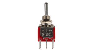 Miniature Toggle Switch ON-OFF-ON 5 A / 2 A 2CO PCB Pins