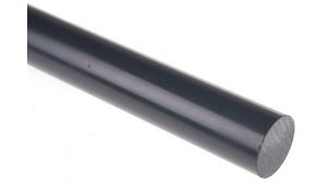 Rod, Polyvinyl Chloride (PVC), 1.47g/cm³, 1m, Grey