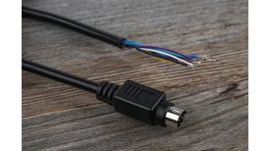Mini-DIN-kábel mini-DIN - Csupasz végek 2m Fekete
