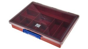 Storage Box, 240x195x43mm, Red / Transparent