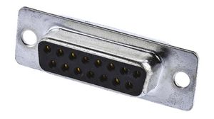 D-Sub Connector, Steel, Socket, DA-15, 5A, 500V, Pack of 5 pieces