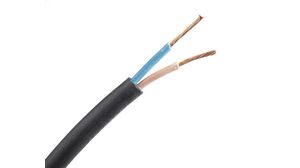 Mains Cable 2x 1.5mm² Copper Unshielded 750V 50m Black