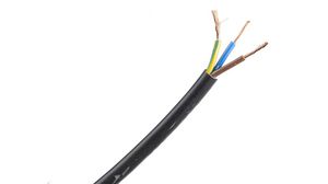 Mains Cable 3x 0.75mm² Copper Unshielded 500V 100m Black
