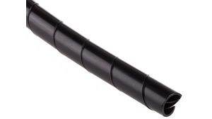 Spirálisan tekercselő cső, 30mm, Poliamid 6.6, 10m, Fekete