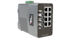 Industrial Ethernet Switch, Single-Mode, 15 km, RJ45-Anschlüsse 8, Glasfaseranschlüsse 2ST, 1Gbps, Layer 2 Managed