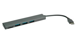 Multi-Port Adapter, USB-C Plug - USB-A Socket, Grey