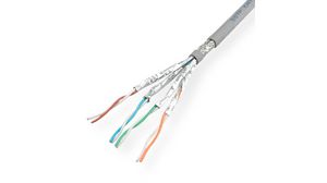 LAN-Kabel PVC CAT7 4x2x0.25mm² S/FTP Grau 100m