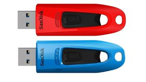 USB-nøgle, pakke med 2 stk., Ultra, 32GB, USB 3.0, Rød / Blå