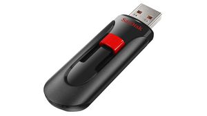USB-sticka, Cruzer Glide, 256GB, USB 2.0, Svart / Röd