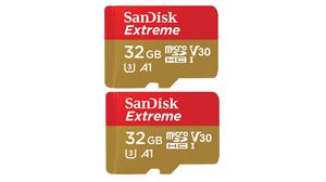 Scheda di memoria industriale, microSD, 32GB, 100MB/s, 60MB/s, Oro / Rosso