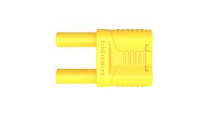 Safety Short Circuit Plug, Shrouded, Polyamide 6.6, 4mm, Nickel-Plated, 1kV, 32A, Yellow