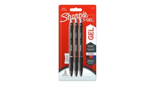 Marker Pen, Black / Blue / Red, Gel, Medium, 3pcs