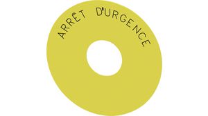 Inscription Plate 75mm Arret D'Urgence Round Yellow 3SB3 Emergency Stop Switches