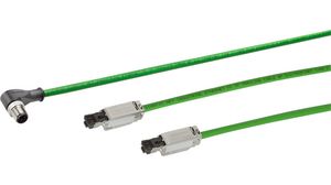 Industriell Ethernet-kabel, PVC, 100Mbps, CAT5e, RJ45 / Bar ände, 1m