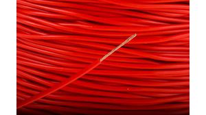 Red 0.25 mm² Hook Up Wire, 23 AWG, 66/0.07 mm, 100m, PVC Insulation