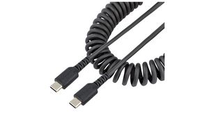 Cable, Wtyk USB C - Wtyk USB C, 500mm, USB 2.0, Czarny