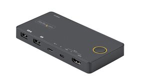 2-porttinen KVM-kytkin ja äänitoiminto, HDMI / USB-C