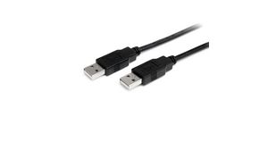 Kabel, USB A-Stecker - USB A-Stecker, 1m, USB 2.0, Schwarz