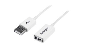Kabel, USB A-Stecker - USB A-Buchse, 1m, USB 2.0, Weiss
