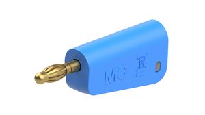 Banana Plug Insulated Unshrouded Stackable 4 mm Copper Alloy Gold 30VAC 60VDC 32A Screw Terminal Blue