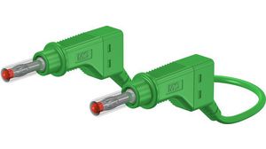 Safety Test Lead 2m Green 600V Nickel-Plated
