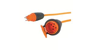 Prodlužovací kabel IP55 Polyuretan (PUR) Zástrčka CH typ J (T15) - Zásuvka CH typ J (T15) 5m Oranžová