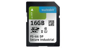 Průmyslová paměťová karta, SD, 16GB, 47MB/s, 46MB/s, Černý