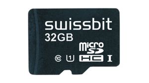 Industrial Memory Card, microSD, 32GB, 97MB/s, 84MB/s, Black