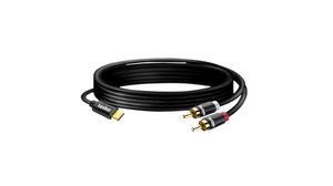 Audio Cable, Stereo, USB-C Plug - 2x RCA Plug, 1.5m