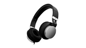 Headphones, On-Ear, Stereo Jack Plug 3.5 mm, Black / Silver
