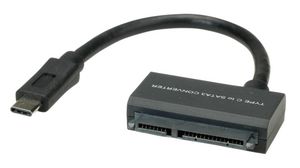 Kabel-konwerter Wtyk USB C - Złącze SATA, 22-stykowe, żeńskie 150mm Czarny