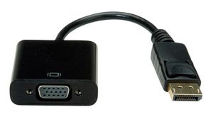 Video Adapter, DisplayPort Plug - VGA Socket, 1920 x 1080, Black