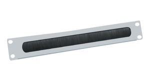 Kabelhanteringspanel med borsttätning för 19-tumsskåp, Metall, Grå