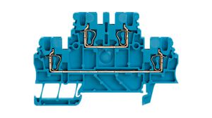 Multi Tier Modular Terminal, Tension Clamp, 4 Poles, 500V, 17.5A, 0.5 ... 1.5mm², Blue