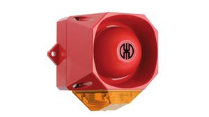 Sygnalizator świetlno-dźwiękowe, czerwony 439 Różne tony 230VAC 105dBA IP66 Lampa ksenonowa Żółta Powierzchniowy
