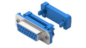 D-Sub-liitin, jossa UNC 4-40 -mutteri, Naarasliitin, DA-15, IDC, Sininen
